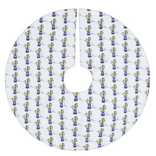 Hübscher Eidechsengesang mit Mikrofon-Cartoon Polyester Weihnachtsbaumdecke