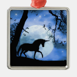 Hübscher Einhorn Silbernes Ornament