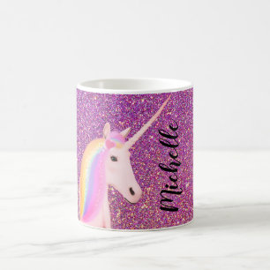Hübscher Einicorn Rosa Glitzer Sparkle Heiße Sch Kaffeetasse