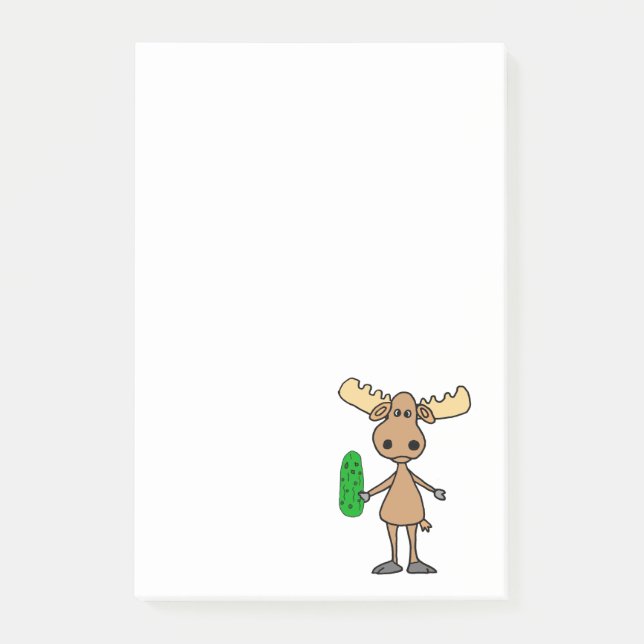 Hübscher Elch, der Pickle-Cartoon Post-it Klebezettel (Vorderseite)