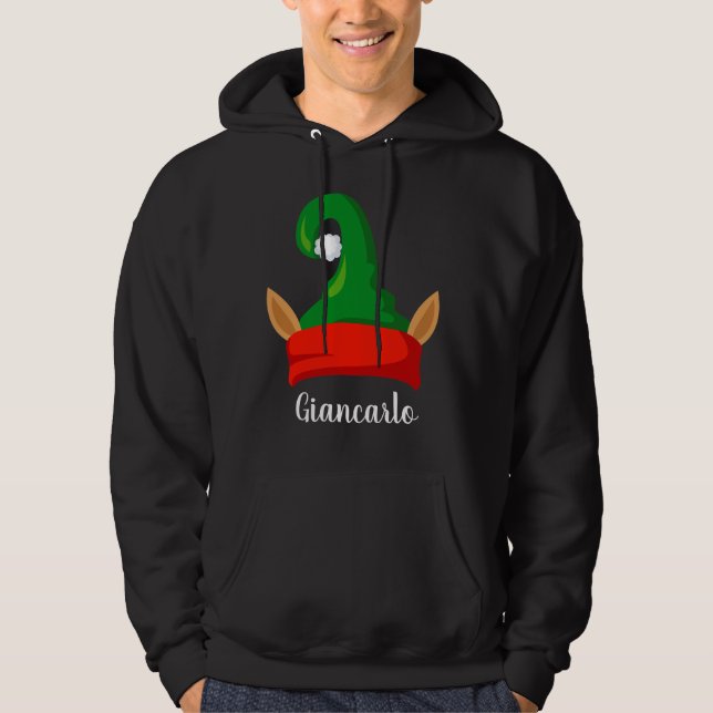 Hübscher Elfenohr, roter Hut personalisiert Hoodie (Vorderseite)