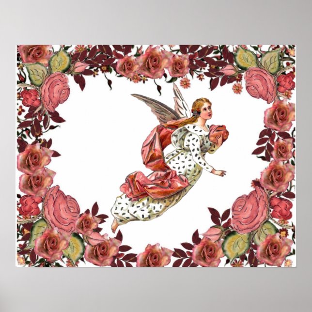 Hübscher Engel mit rosafarbenem Band Poster (Vorne)