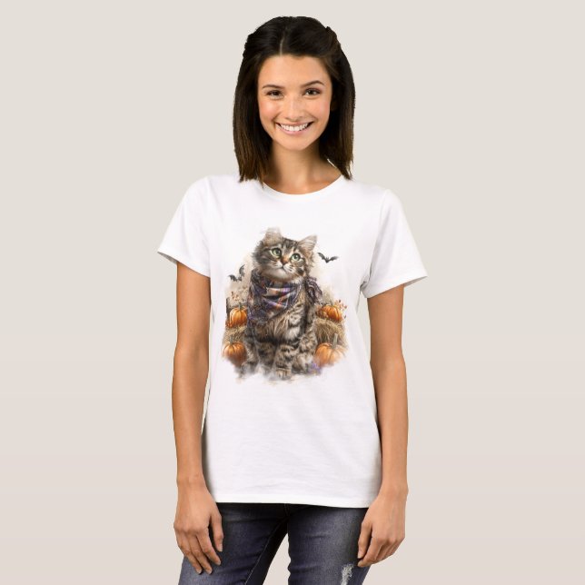 HÜBSCHER FALL-THEMED BROWBBY CAT T-Shirt (Vorne ganz)