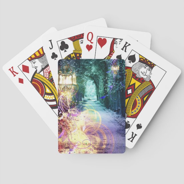 Hübscher Fantasie-Laternen-Weg-Spielkarten Spielkarten (Rückseite)