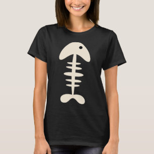 Hübscher Fischknochen Schwarz und Mandelcreme Mini T-Shirt