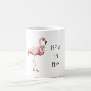 Hübscher Flamingo mit rosa Schleife Kaffeetasse