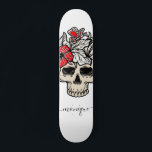 Hübscher floraler Skull Gothic Skeleton Trendy Nam Skateboard<br><div class="desc">Dieses coole personalisierte Skateboard mit Blumenschädel & individuelle Name würde ein phantastisches Geschenk für jemanden machen, der zum Skateboarden kommt! Fügen Sie einfach den gewünschten Namen (zwischen den Quadraten) hinzu, indem Sie auf die Option "Personalisieren Sie diese Vorlage" klicken. Wenn Sie weitere Änderungen vornehmen möchten, klicken Sie auf die Option...</div>