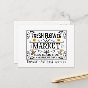 Hübscher frischer Blumenmarkt fügt Tage Stunden hi Postkarte