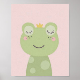 Hübscher Frosch. Rosa Hintergrund. Poster