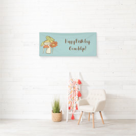 Hübscher Frosch und Pilze Personalisiert Banner