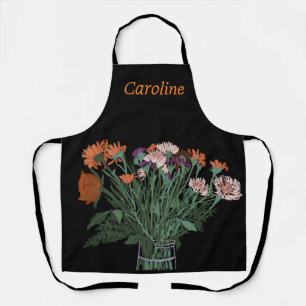 Hübscher Frühling Blume + Individuelle Name für si Schürze