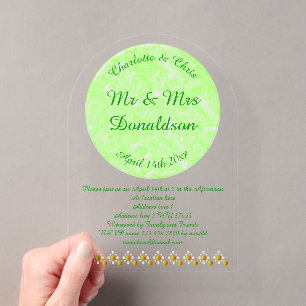 Hübscher Frühling Hochzeit Apfelblüte und Äpfel Acryleinladungen