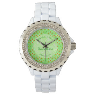 Hübscher Frühling Hochzeit Apfelblüte und Äpfel Armbanduhr