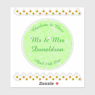 Hübscher Frühling Hochzeit Apfelblüte und Äpfel Aufkleber