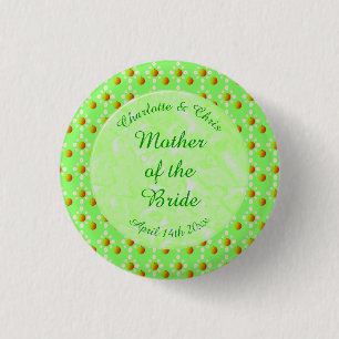 Hübscher Frühling Hochzeit Apfelblüte und Äpfel Button