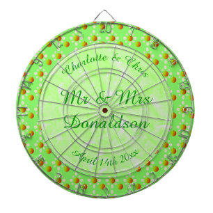 Hübscher Frühling Hochzeit Apfelblüte und Äpfel Dartscheibe