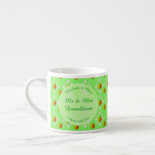 Hübscher Frühling Hochzeit Apfelblüte und Äpfel Espressotasse