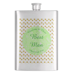 Hübscher Frühling Hochzeit Apfelblüte und Äpfel Flachmann