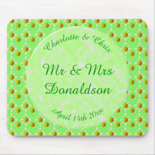 Hübscher Frühling Hochzeit Apfelblüte und Äpfel Mousepad