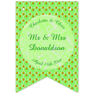 Hübscher Frühling Hochzeit Apfelblüte und Äpfel Wimpelkette