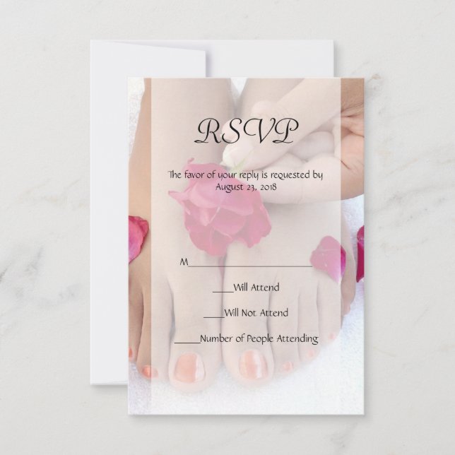 Hübscher Fuchsia Pink Rose Pedikürsalon RSVP Karte (Vorderseite)