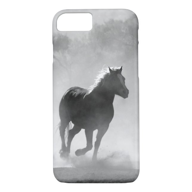 Hübscher galoppierender Pferdeschwarzweiss-kasten Case-Mate iPhone Hülle (Rückseite)