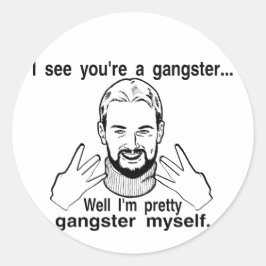 Hübscher Gangster Runder Aufkleber