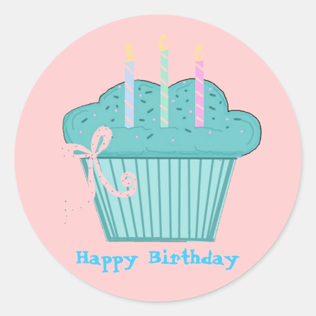 Hübscher Geburtstag Runder Aufkleber (Vorderseite)