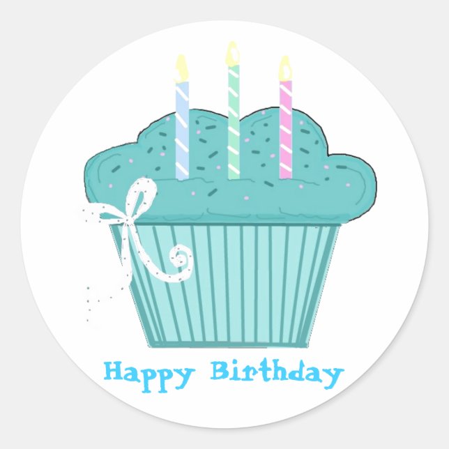 Hübscher Geburtstag Runder Aufkleber (Vorderseite)