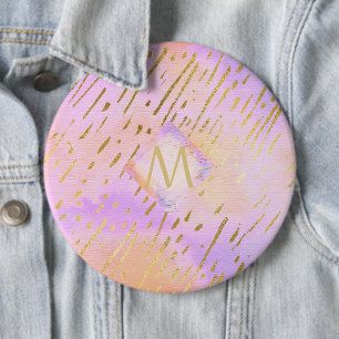 Hübscher Girl-Glitzer Rosa Goldfarben Button