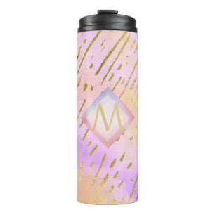 Hübscher Girl-Glitzer Rosa Goldfarben Thermosbecher