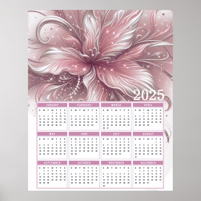 Hübscher Glittery Lily 2025 Kalender Poster (Vorne)