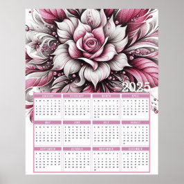 Hübscher Glittery Lily 2025 Kalender Poster