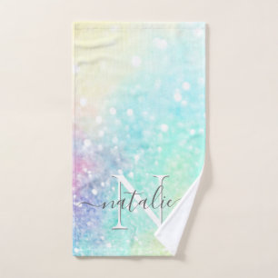 Hübscher Glitzer Holographic Iridescent Girl Handtuch