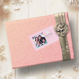 Hübscher Glitzer Rosa Weihnachtsgeschenk Tag Geschenkanhänger