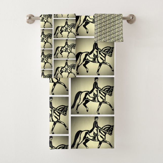 Hübscher Gold Dressurreiter Badhandtuch Set (Insitu)