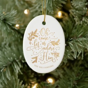 Hübscher Goldstift  Oh Komm Lass uns Adore  Name Keramik Ornament