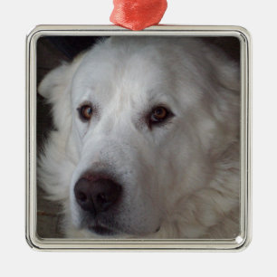 Hübscher große Pyrenäen-Hund Ornament Aus Metall