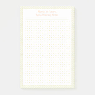 Hübscher, grüner Dot Grid neuer Baby Plan Planer Post-it Klebezettel
