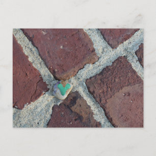 Hübscher grüner Herzstein auf Pella, Iowa Brick Postkarte