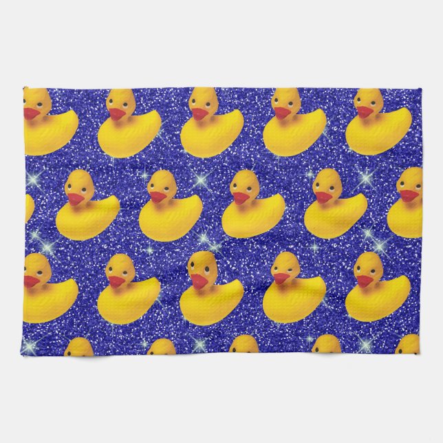 Hübscher Gummi Enten Gelber Duckie Farm Tierpark L Geschirrtuch (Horizontal)