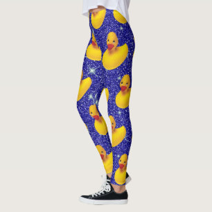 Hübscher Gummi Enten Gelber Duckie Farm Tierpark Leggings