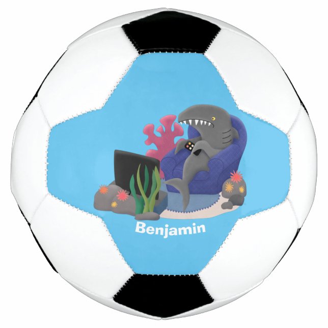 Hübscher Hai beim Fernsehen Cartoon Fußball (Vorderseite)