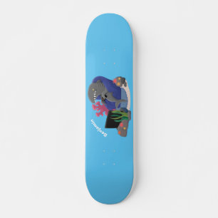 Hübscher Hai beim Fernsehen Cartoon Skateboard
