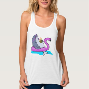 Hübscher Hai im Pool-Designhoodie-Sweatshirt Tank Top