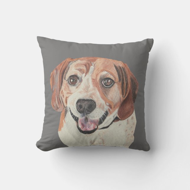 Hübscher Hand gezogener Beagle-Kissen Kissen (Vorderseite)