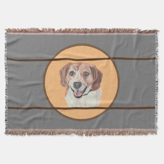 Hübscher handgezogener Beagle Baumwolldecke Decke (Vorderseite)