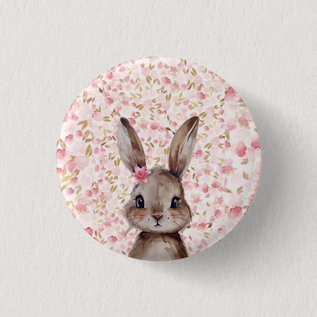 Hübscher Hasen-Knopf-Accessoire Button (Vorderseite)