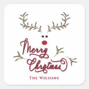 Hübscher Heiligbeere Quadratischer Aufkleber