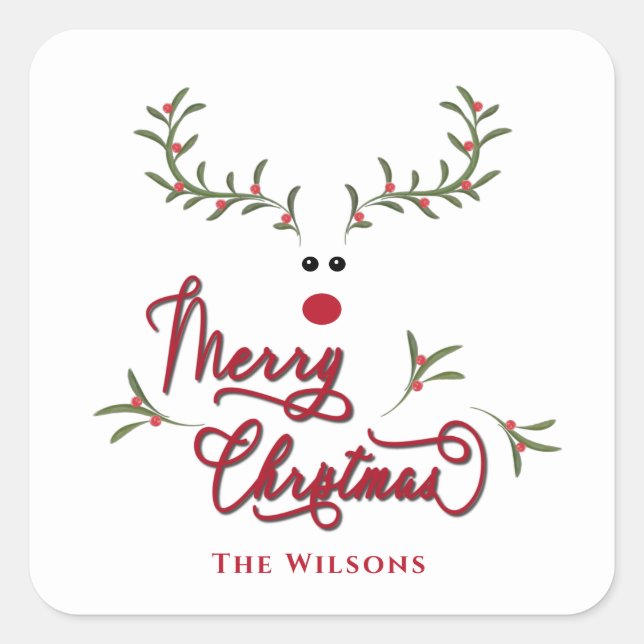 Hübscher Heiligbeere Quadratischer Aufkleber (Vorderseite)